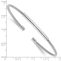 Load image into Gallery viewer, Sterling Silver Rhodium-plated Polished and Textured Cuff Bracelet
