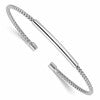 Sterling Silver Rhodium-plated Polished and Textured Cuff Bracelet