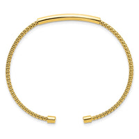 Load image into Gallery viewer, Sterling Silver Gold-plated Polished and Textured Cuff Bracelet
