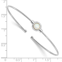 Load image into Gallery viewer, Sterling Silver RH-plated Polished Opal Cuff Bracelet

