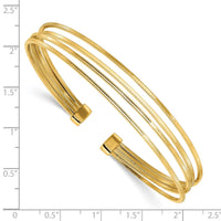 Load image into Gallery viewer, Sterling Silver Gold-plated Polished and Textured Cuff Bracelet
