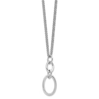 Load image into Gallery viewer, Sterling Silver Rh-plated 2-strand Oval with 1.5in ext. Necklace
