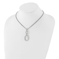 Load image into Gallery viewer, Sterling Silver Rh-plated 2-strand Oval with 1.5in ext. Necklace
