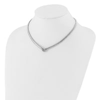 Load image into Gallery viewer, Sterling Silver Rhod-plat Texture Wrapped Knot w/2in ext. Necklace
