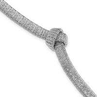 Load image into Gallery viewer, Sterling Silver Rh-plate Texture Wrapped Knot w/1in ext. Bracelet
