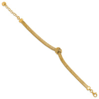 Load image into Gallery viewer, Sterling Silver Gold-plated Wrapped Knot w/1in ext. Bracelet
