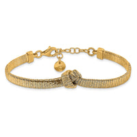 Load image into Gallery viewer, Sterling Silver Gold-plated Wrapped Knot w/1in ext. Bracelet
