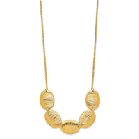 Load image into Gallery viewer, Sterling Silver Gold-tone Textured Ovals w/ 2in ext. Necklace
