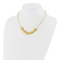 Load image into Gallery viewer, Sterling Silver Gold-tone Textured Ovals w/ 2in ext. Necklace
