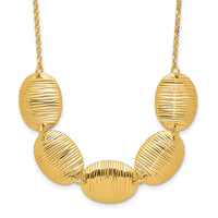 Load image into Gallery viewer, Sterling Silver Gold-tone Textured Ovals w/ 2in ext. Necklace
