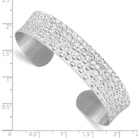 Load image into Gallery viewer, Sterling Silver Rhodium-plated Textured Bangle
