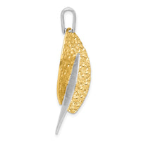 Load image into Gallery viewer, SS Rhodium and Gold-tone Polished and Textured Pendant
