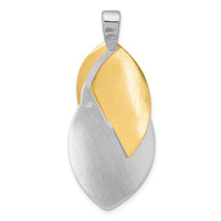 Load image into Gallery viewer, SS Rhodium and Gold-tone Polished and Textured Pendant
