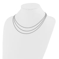 Load image into Gallery viewer, Sterling Silver Rh-plated Polished 3-Strand w/1.5in ext. Necklace
