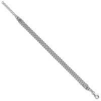 Load image into Gallery viewer, Sterling Silver Rh-plated Polished 3-Strand w/1in ext. Bracelet
