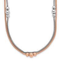 Load image into Gallery viewer, Sterling Silver Rhodium and Rose-tone w/1.75in ext. Necklace
