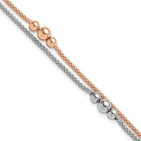 Load image into Gallery viewer, Sterling Silver Rhodium and Rose-tone w/1in ext. Bracelet
