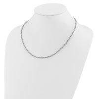 Load image into Gallery viewer, Sterling Silver Rh-plated Polished Twisted w/2in. ext. Necklace
