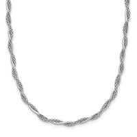 Load image into Gallery viewer, Sterling Silver Rh-plated Polished Twisted w/2in. ext. Necklace
