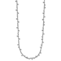 Load image into Gallery viewer, Sterling Silver Rhod-plated Polished Beaded w/3in ext. Necklace
