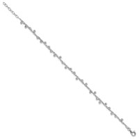 Load image into Gallery viewer, Sterling Silver Rhod-plated Polished Beaded w/1in ext. Bracelet
