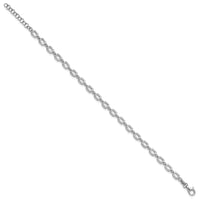 Load image into Gallery viewer, Sterling Silver Rhodium-plated Square Link w/1in ext. Bracelet
