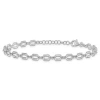 Load image into Gallery viewer, Sterling Silver Rhodium-plated Square Link w/1in ext. Bracelet
