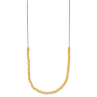 Load image into Gallery viewer, Sterling Silver Gold-plated Polished/Hammered w/2in ext. Necklace

