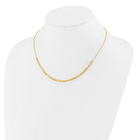Load image into Gallery viewer, Sterling Silver Gold-plated Polished/Hammered w/2in ext. Necklace
