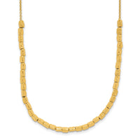 Load image into Gallery viewer, Sterling Silver Gold-plated Polished/Hammered w/2in ext. Necklace
