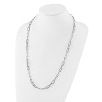 Load image into Gallery viewer, Sterling Silver RH-plated Polished/Textured Fancy Link Necklace
