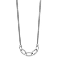 Load image into Gallery viewer, Sterling Silver Rh-plat Polished Multi-Strand w/2in ext. Necklace
