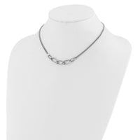 Load image into Gallery viewer, Sterling Silver Rh-plat Polished Multi-Strand w/2in ext. Necklace
