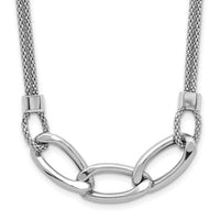 Load image into Gallery viewer, Sterling Silver Rh-plat Polished Multi-Strand w/2in ext. Necklace
