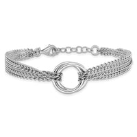 Load image into Gallery viewer, Sterling Silver RH-plt Multi-Strand Circles w/ 1in ext. Bracelet
