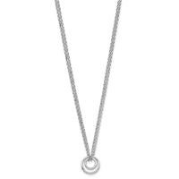 Load image into Gallery viewer, Sterling Silver Rh-plt Polished 2-Strand Circle w/2in ext Necklace
