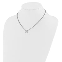 Load image into Gallery viewer, Sterling Silver Rh-plt Polished 2-Strand Circle w/2in ext Necklace
