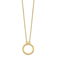 Load image into Gallery viewer, Sterling Silver Gold-tone Polished Circle w/ 2in ext. Necklace
