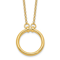 Load image into Gallery viewer, Sterling Silver Gold-tone Polished Circle w/ 2in ext. Necklace
