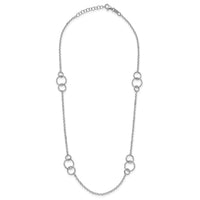 Load image into Gallery viewer, Sterling Silver Rh-plated Polished Circle with 1in ext. Necklace
