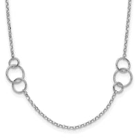 Load image into Gallery viewer, Sterling Silver Rh-plated Polished Circle with 1in ext. Necklace
