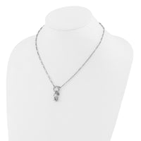 Load image into Gallery viewer, Sterling Silver Rhodium-plated Polished Lock and Key Necklace
