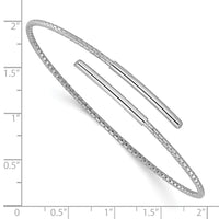 Load image into Gallery viewer, Sterling Silver Rhodium-plated Polished Bypass Cuff Bangle
