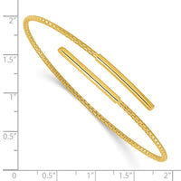 Load image into Gallery viewer, Sterling Silver Gold-plated Polished Bypass Cuff Bangle

