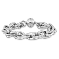 Load image into Gallery viewer, Sterling Silver Rhodium-plated 7.5in Link Bracelet
