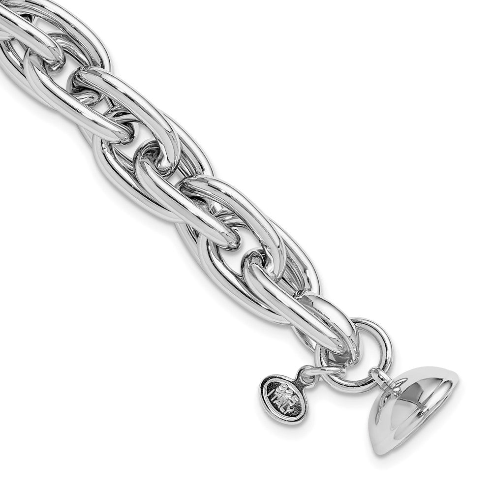Sterling Silver Rhodium-plated 7.5in Link Bracelet