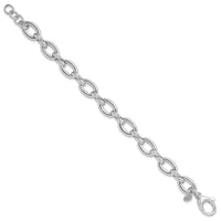 Load image into Gallery viewer, Sterling Silver RH-plt Polished Fancy Link w/.25in ext. Bracelet
