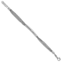 Load image into Gallery viewer, Sterling Silver Rhodium-plt Multi-strand Bar w/1in ext. Bracelet
