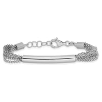 Load image into Gallery viewer, Sterling Silver Rhodium-plt Multi-strand Bar w/1in ext. Bracelet

