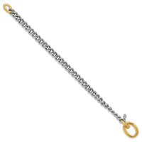 Load image into Gallery viewer, Sterling Silver Rhodium and Gold-plated with Curb Link Bracelet

